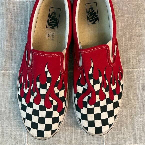 Vans Slip-On Checker Flame Red – Men’s 13 - Picture 2 of 5